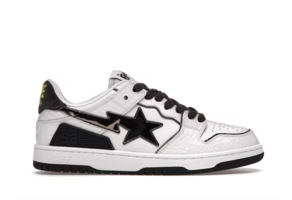 A Bathing Ape Bape SK8 Sta White Silver