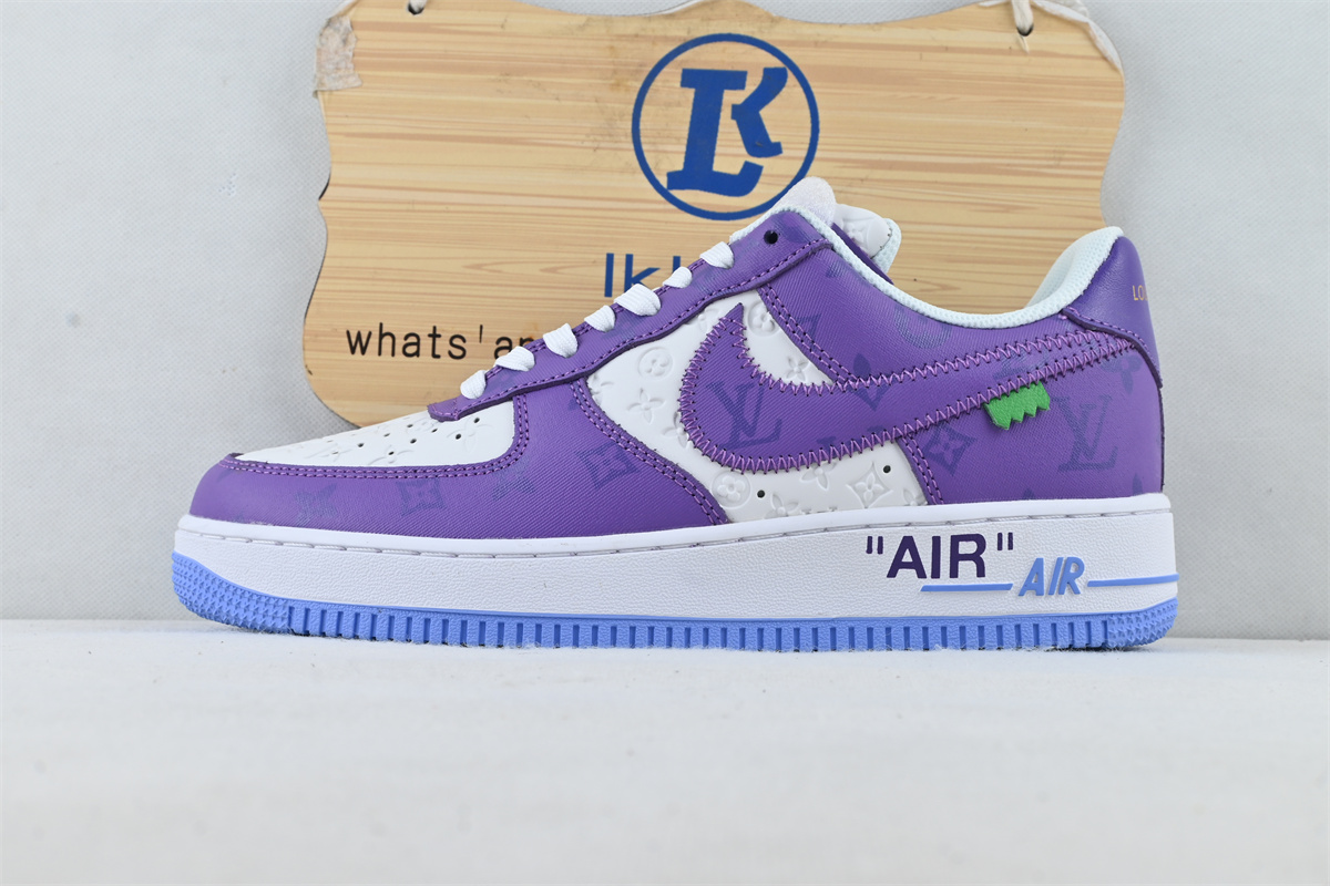 L0vis Vvtt0n Nike Air Force 1 Low By Virgil Abloh White Purple