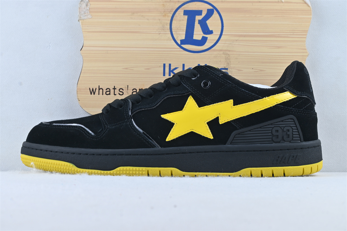 A Bathing Ape Sk8 Sta Black Electric Yellow
