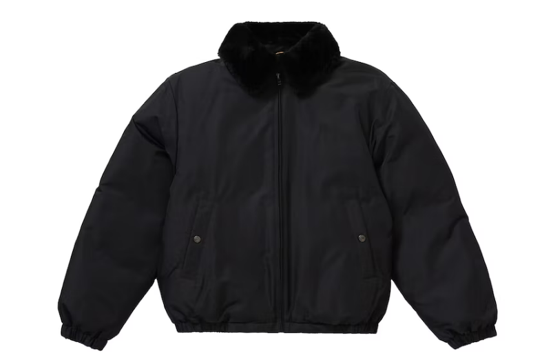 Svp*me Bv*b*rry Shearling Collar Down Puffer Jacket Black