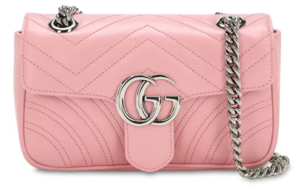Gvc*1 GG Marmont Matelasse Shoulder Bag Mini Pastel Pink