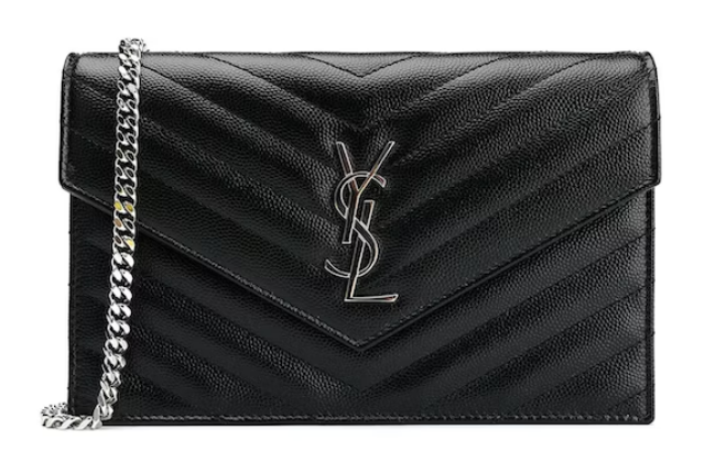 Sa1nt Lau*nt Envelope Chain Wallet Black