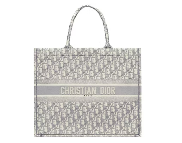 D10r Book Tote Oblique Embroidery Gray