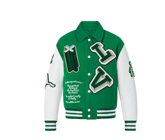 L0vis Vvtt0n Varsity Leather Jacket Green
