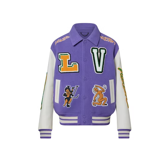 L0vis Vvtt0n Multi-Patches Mixed Leather Varsity Blouson Fig