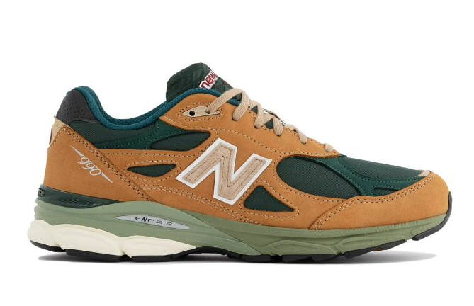 New Balance 990v3 Tan/Green