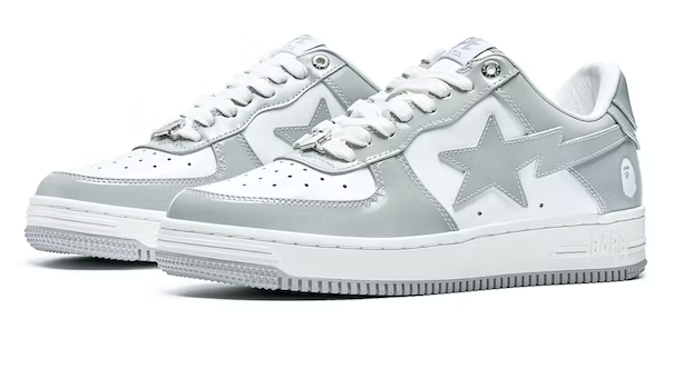 A Bathing Ape Bape Sta Patent Leather White Grey (2023)