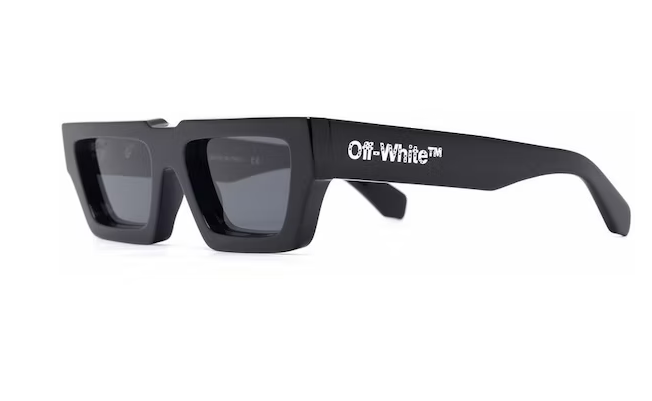 Off-White Manchester Rectangular Frame Sunglasses Black/Dark Grey/White