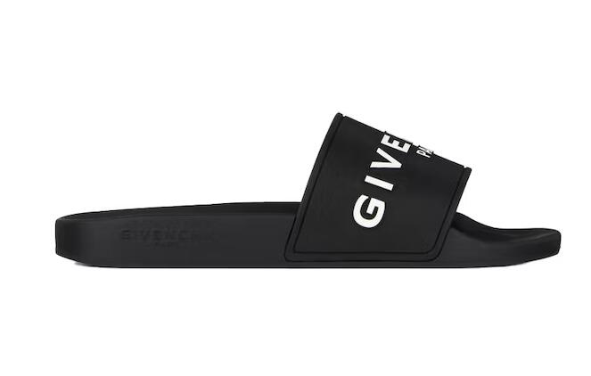 Givenchy Paris Flat Sandals Black White