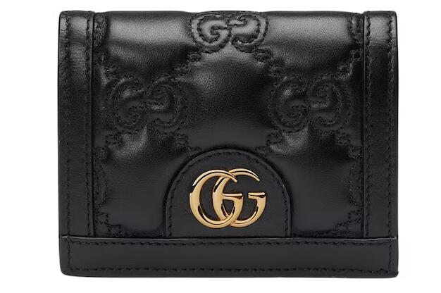 Gvc*1 GG Matelasse Card Case Wallet Black