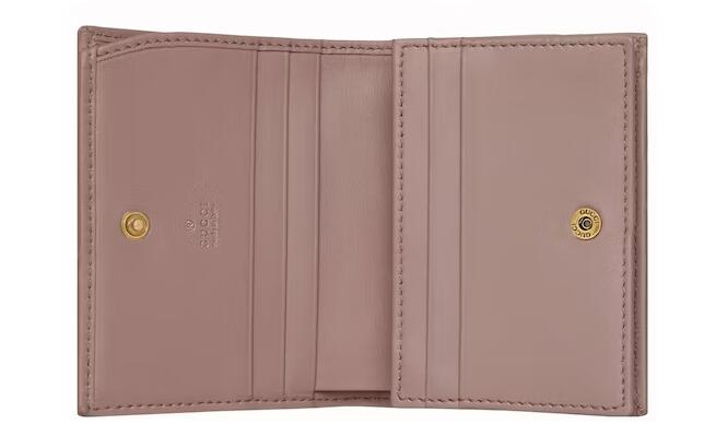 Gvc*1 Marmont GG Card Case Wallet Matelasse Dusty Pink