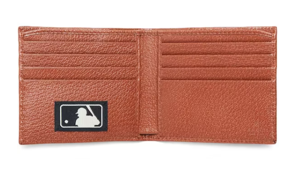 Gvc*1 New York Yankees Patch Wallet GG Beige/Brick Red