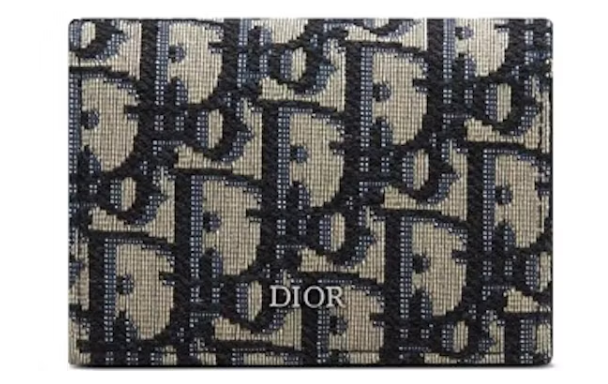 D10r Oblique Business Card Holder Jacquard Beige