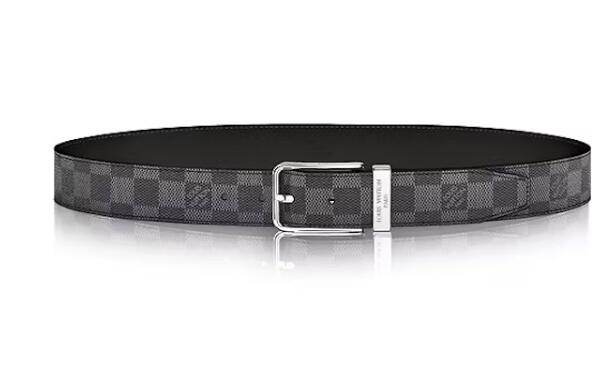 L0vis Vvtt0n Pont Neuf Belt Damier Graphite 35 MM Black Grey