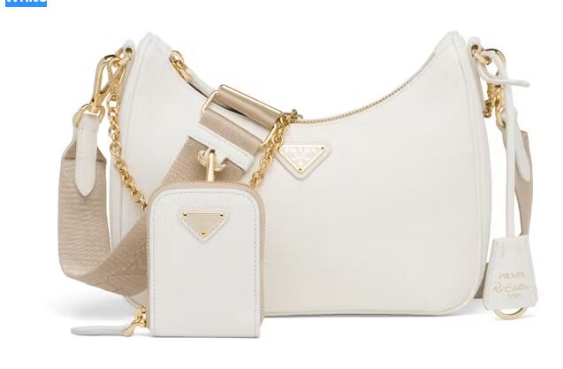 Pra*a Re-Edition 2005 Saffiano Leather Bag White