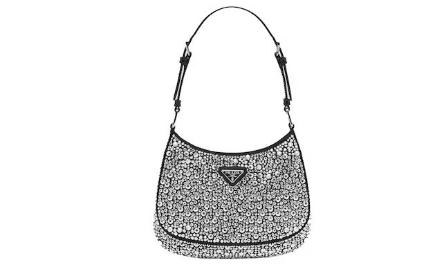 Pra*a Cleo Satin Bag With Appliques Metal