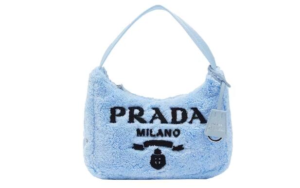 Pra*a Re-Edition 2000 Terry Shoulder Bag Mini Blue