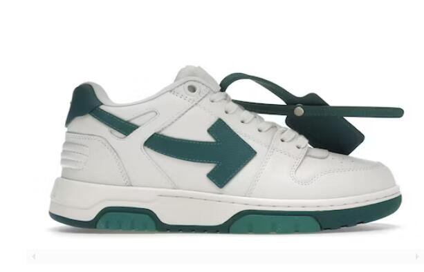 OFF-WHITE Out Of Office OOO Low Tops White Green