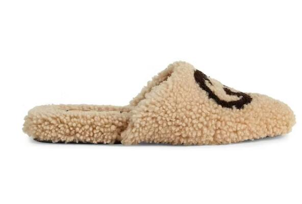 Gvc*1 Interlocking G Slippers Beige Sherling