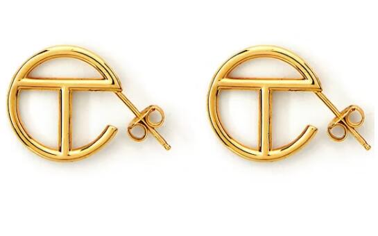 Telfar Logo Hoop Earring Small Gold