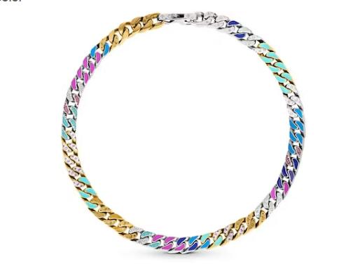 L0vis Vvtt0n Chain Links Patches Necklace Multicolor