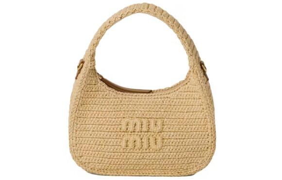 Miu Miu Wander Crochet Handbag Natural