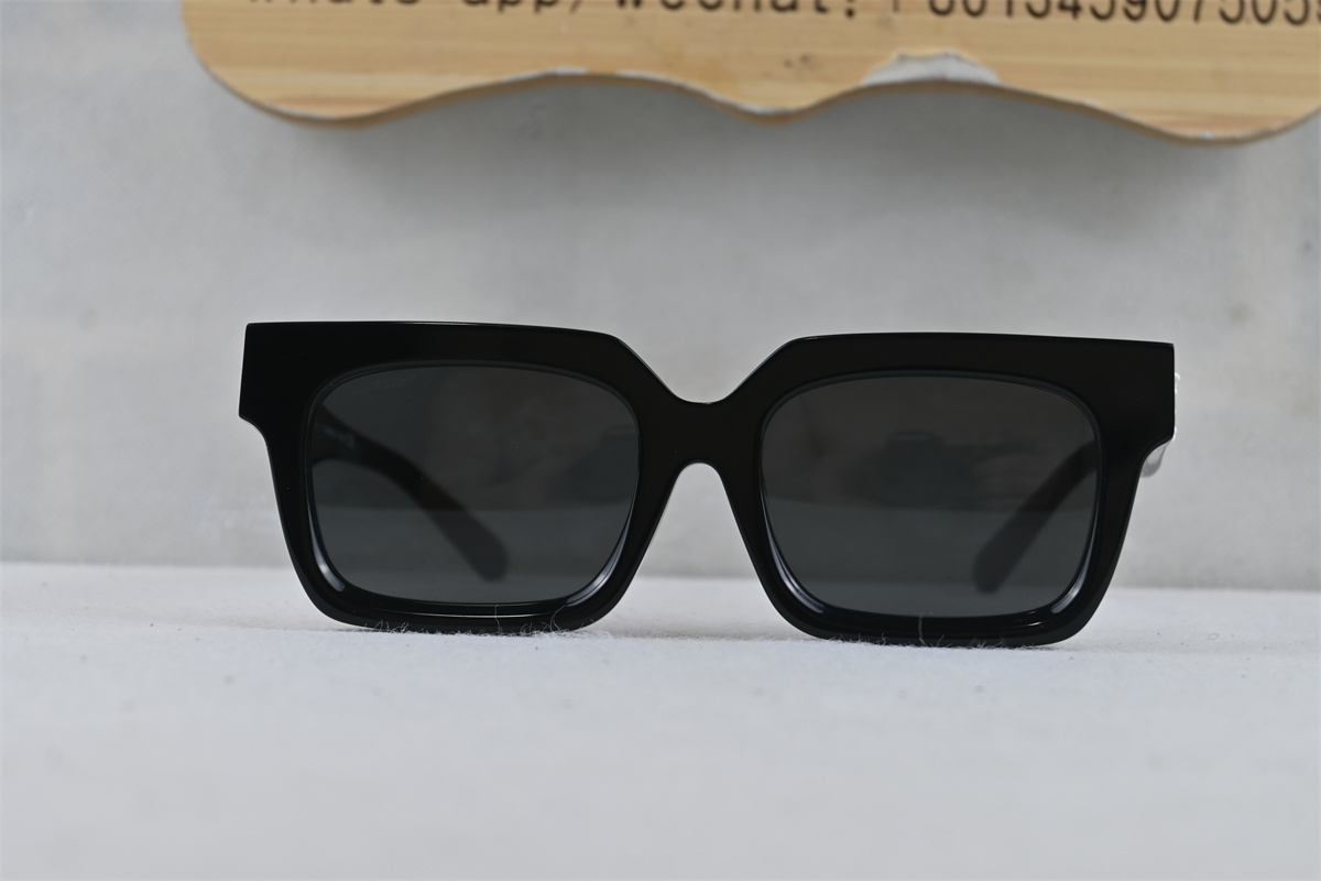 Off-White Virgil Square Frame Sunglasses Black White Grey