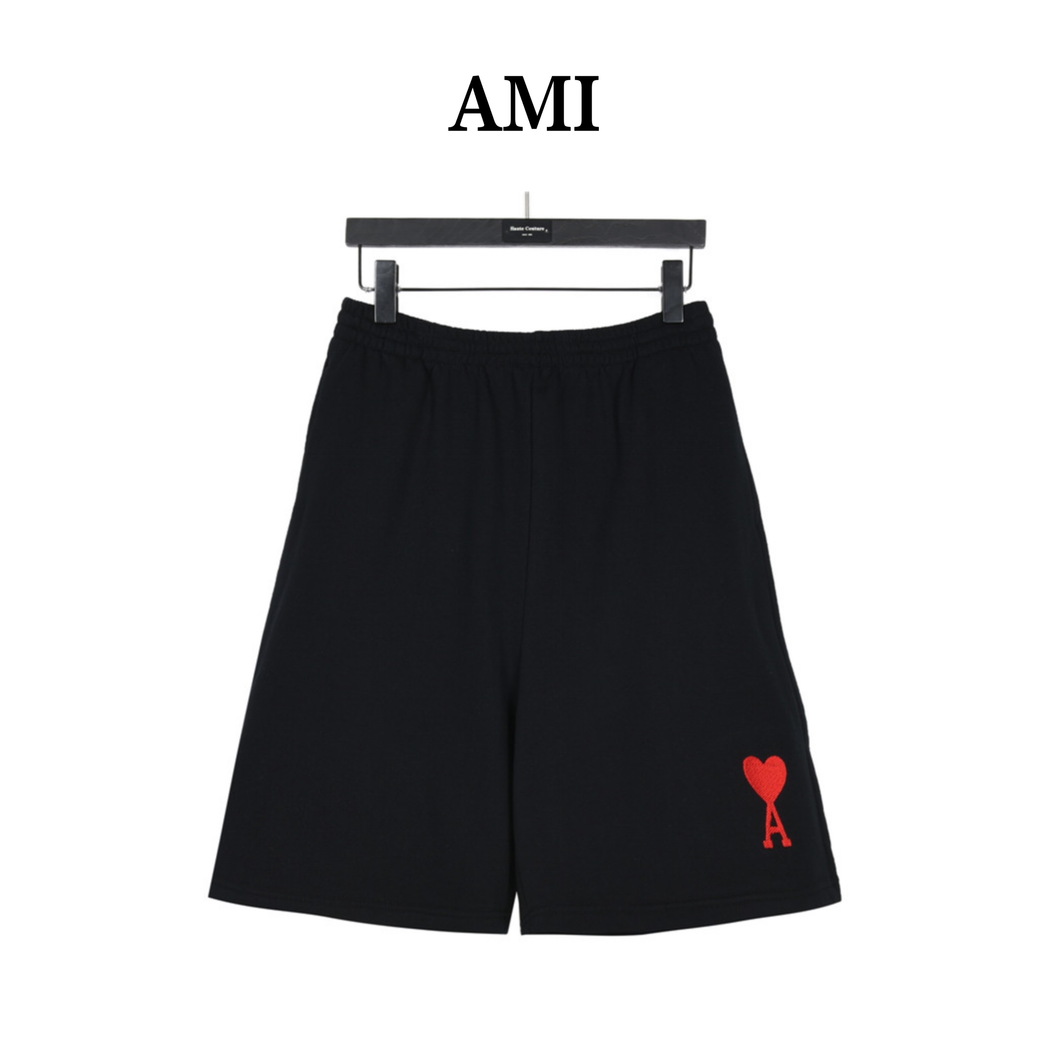 Ami Paris Tonal ADC Shorts Black/Red