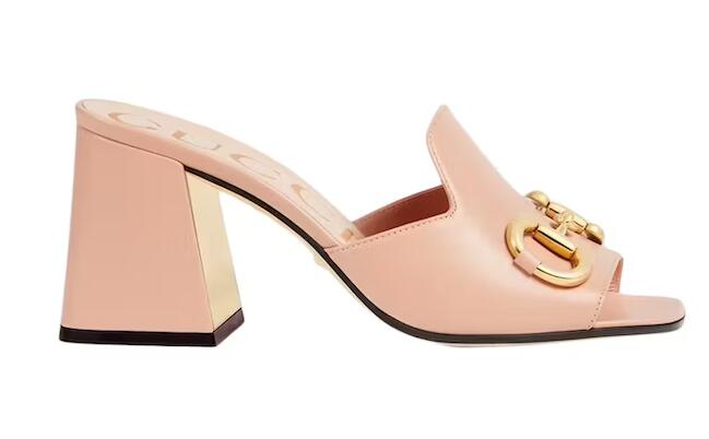 Gvc*1 Horsbit 75mm Heeled Sandal Pink Leather