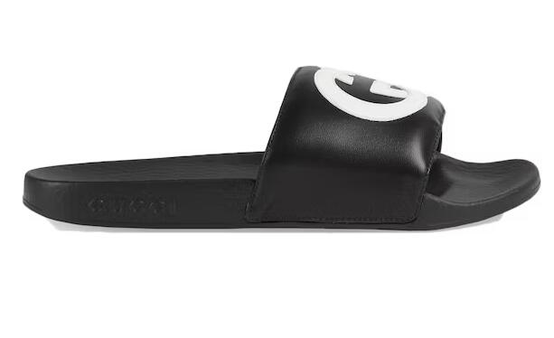 Gvc*1 Slide Interlocking G Leather Black