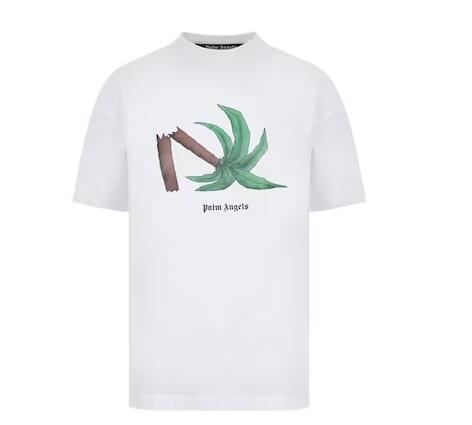Palm Angels Br0k*n Palm T-Shirt Men's White/Brown/Green
