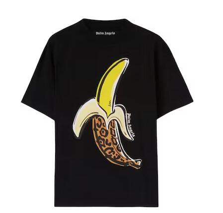 Palm Angels Leopard Banana Classic T-Shirt Men's Black/Yellow
