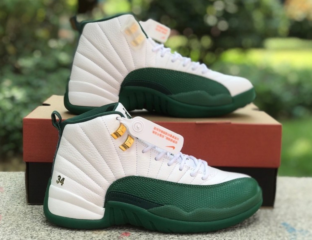 Air jordan 12 PE Ray Allen White Green
