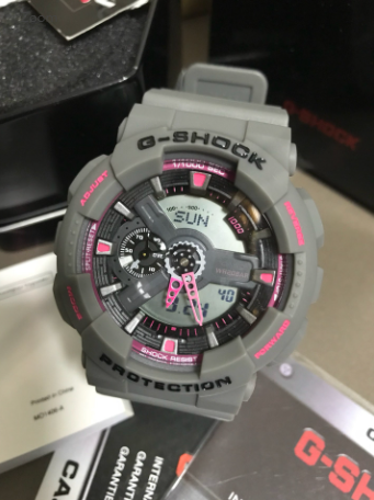 CASIO G-SHOCK Quartz Waterproof Sports Gray PinkRed