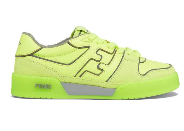 F**di by Marc Jacobs Match Low-Tops Neon Yellow Leather