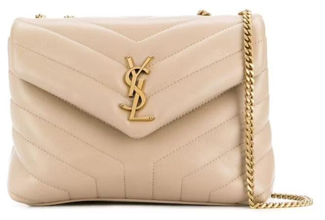 Sa1nt Lau*nt Loulou Quilted Shoulder Bag Beige