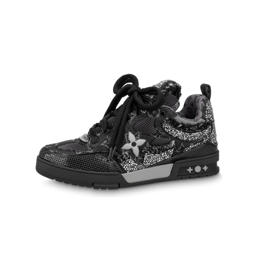 L0vis Vvtt0n Skate Trainer Black Swarovski Monogran