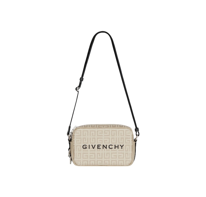 GIVENCHY Men's Logo Crossbody Camera Bag In Natural Beige