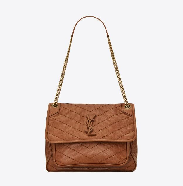 Sa1nt Lau*nt Women's Brown Medium Niki In Vintage Leather