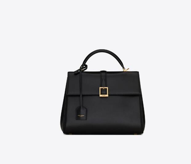 Sa1nt Lau*nt Le Fermoir Small Top Handle Bag In Shiny Leather