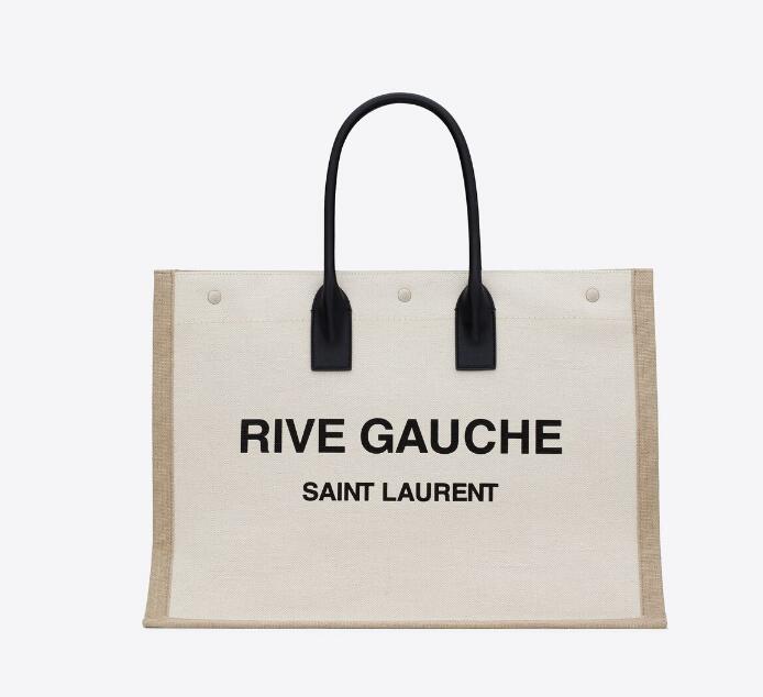 Sa1nt Lau*nt Women's White Large Rive Gauche Leather Tote Bag
