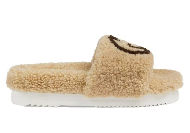 Gvc*1 Slide Interlocking G Wool Light Brown Women's