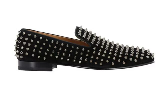 Chr1st1an Louboutin Rollerboy Spikes Flat Black Velvet