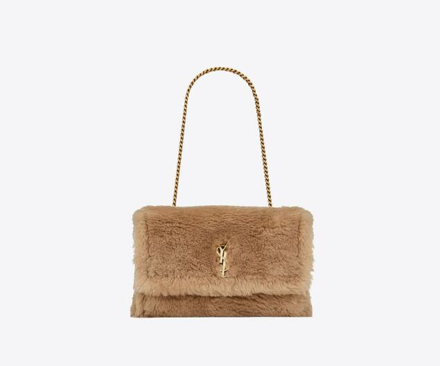 Sa1nt Lau*nt Women's Natural Kate Small Reversible Shearling And Leather Shoulder Bag