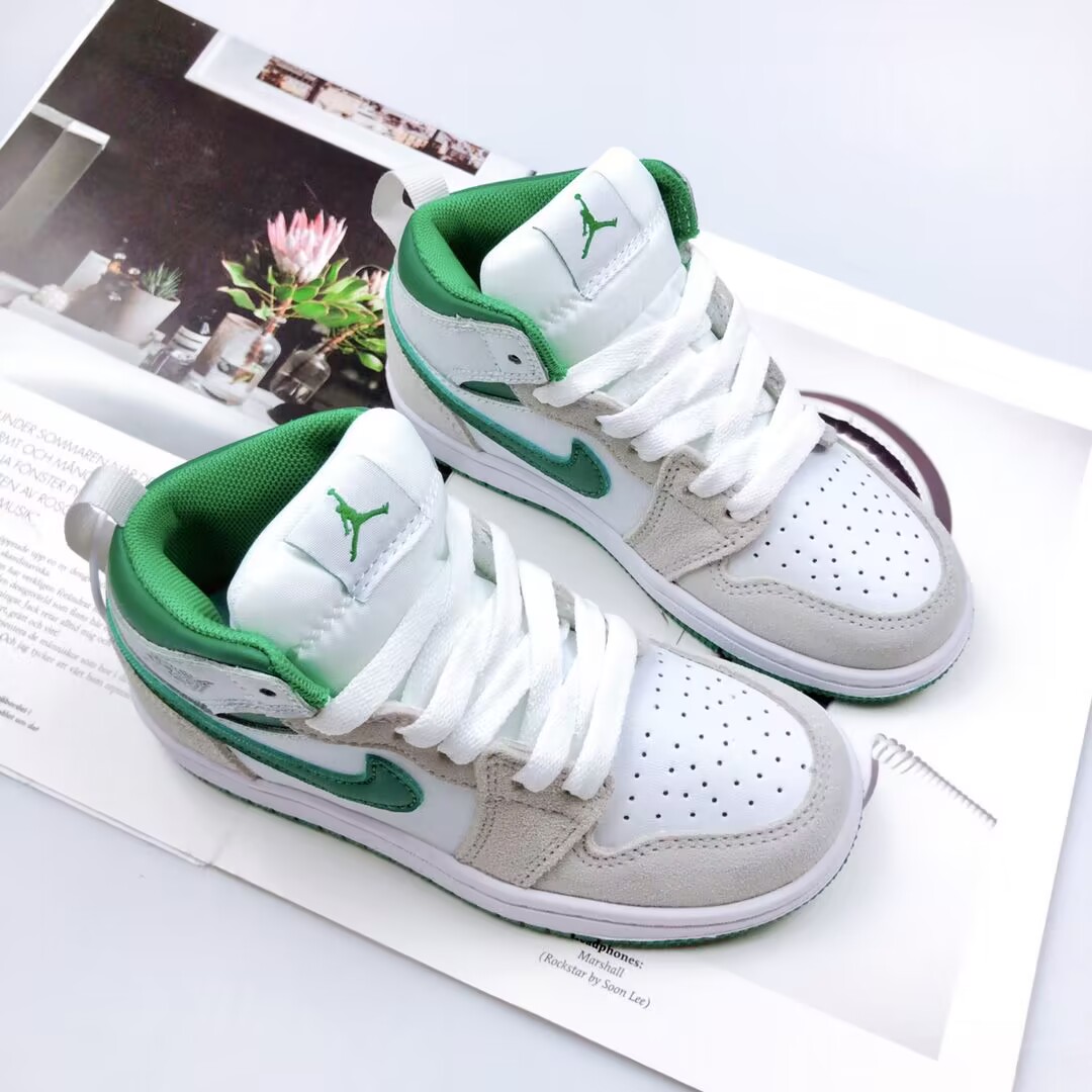 Air Jordan 1 High White/Green (PS)
