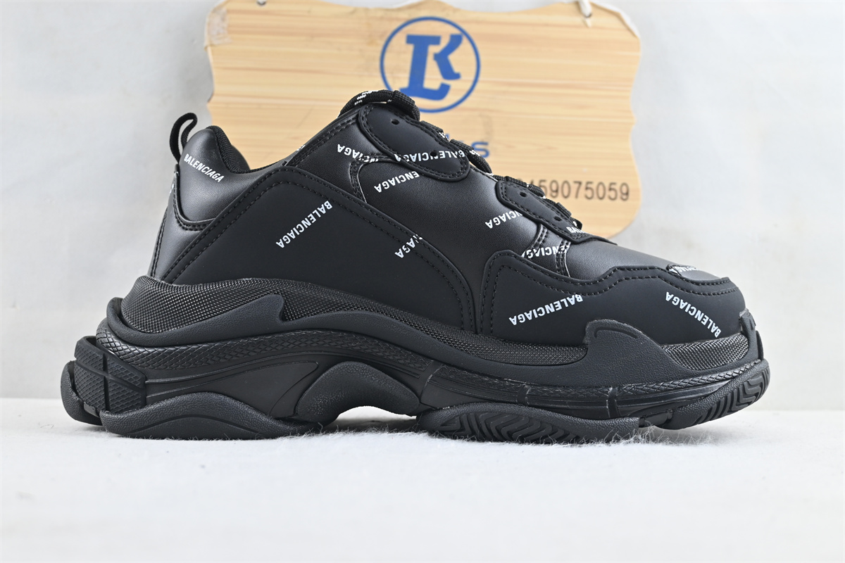 Ba1en*iaga Triple S Allover Logo Black