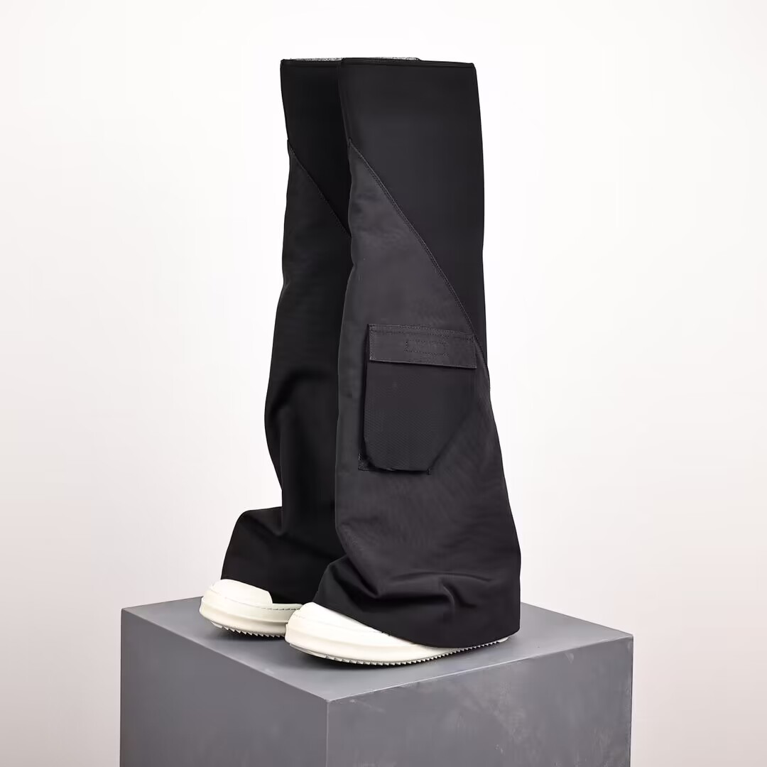 RICK OWENS DRKSHDW   Women Cargo Fetish Knee High Boots