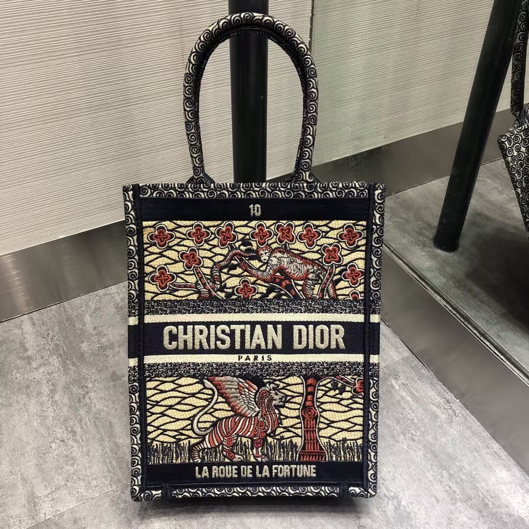Chr1st1an D10r Embroidered La Mort Tarot Vertical Book Tote