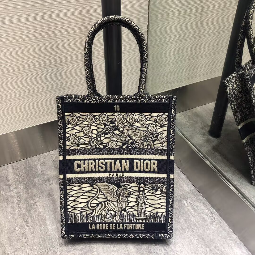 Chr1st1an D10r Embroidered La Mort Tarot Vertical Book Tote