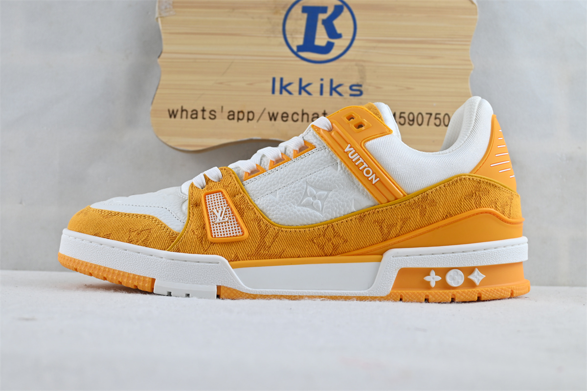 L0vis Vvtt0n Trainer Yellow Monogram Denim White